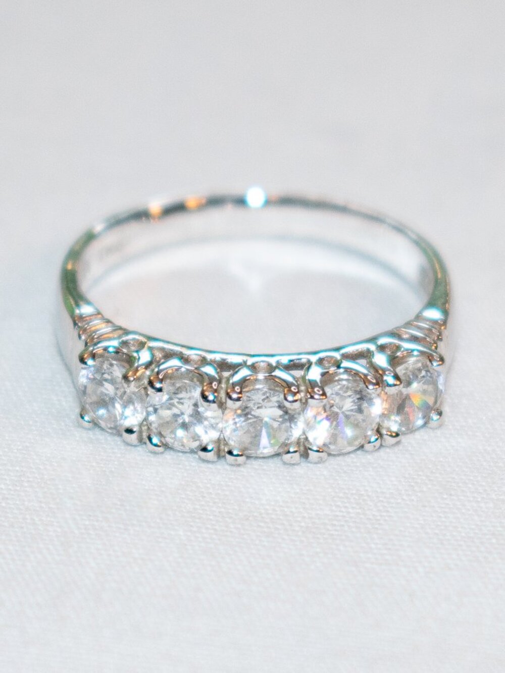 Vintage Designer ATI Sterling Silver 925 Cubic Zirconia Ring Size 8